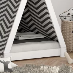 Lit Cabane Tipi 200x90cm Blanc & Matelas -Meubles Pour Enfants 02dcb7338f4e40399fccfa434683b1b9