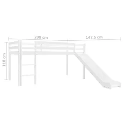 VIDAXL Lit Mezzanine D'enfants -Meubles Pour Enfants 0af6e7bede814f18b553a686984a3163