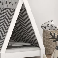 Lit Cabane Tipi 80x160cm Blanc & Matelas -Meubles Pour Enfants 0ec5b3eebe814b4685cbce1e1926746d