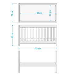 Pinolino Lit De Bébé évolutif Pino -Meubles Pour Enfants 1000233916 201217 18340500023 SKETCH DETAILS P000000001000233916 sketch