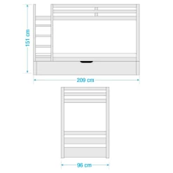 Lit Superposés Finn (avec Lit D’appoint) -Meubles Pour Enfants 1000314983 211216 14100100689 SKETCH DETAILS P000000001000314983 sketch