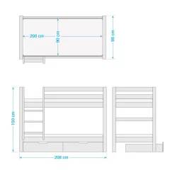 Lits Superposés Jelle Pat’Patrouille -Meubles Pour Enfants 1000352201 220608 500 SKETCH DETAILS P000000001000352201 sketch