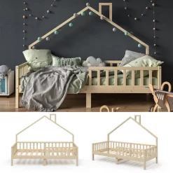 Lit Cabane Noemi 200x90cm Nature -Meubles Pour Enfants 159b8364f75b42fa97e6aa3b8f967725
