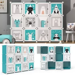 Armoire Andy Bleu Modulable Grande -Meubles Pour Enfants 15eef6b1ce1a485d9fdf9b798dc04876