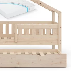 Lit Enfant Design 160cm Nature, Matelas -Meubles Pour Enfants 17084ec364fc4fe88d6ff16d3d5b582e