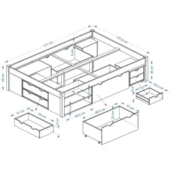 Lit Fonctionnel SABRINA 140x200 Cm 11 Lit Fonctionnel SABRINA 140x200 Cm -Meubles Pour Enfants 21347c4fdbd643d989da2c23666ab2da