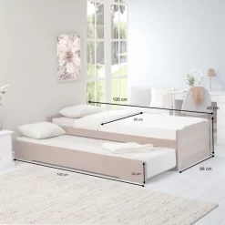 Lit Gigogne LORENA 90x190 Cm -Meubles Pour Enfants 21598d40a1cb48579b9c37f5c463d642