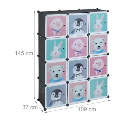 Armoire Enfant Modulable 8 Cubes Noir -Meubles Pour Enfants 21afad96270848b8a9c9408bff4d5fc6