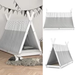Lit Cabane Tipi 200x90cm Nature & Toile -Meubles Pour Enfants 21d9135d46414b98b0b9ea1e8062f146