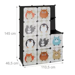Armoire à 10 Casiers Motifs Animaux -Meubles Pour Enfants 2243e1cf35774665ae9b12693d5a3eb5
