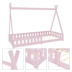Lit D'enfant Tipi 200x90cm Rose -Meubles Pour Enfants 23c1d32d7ddf41b9803366afba6b9829