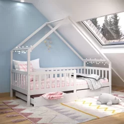 Lit Cabane ALVA 90x200 Cm -Meubles Pour Enfants 25c2766cb9004df5a9dea7c56753386f 1