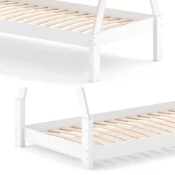 Lit Cabane Tipi 200x90cm Blanc Reglable -Meubles Pour Enfants 276487f0cb6246c6b75e691009ba6550