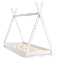 Lit Cabane Tipi 200x90cm Blanc