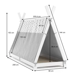 Lit Cabane Tipi 200x90cm Nature & Toile -Meubles Pour Enfants 2e196748b64942b1be0eac883f40ddfc