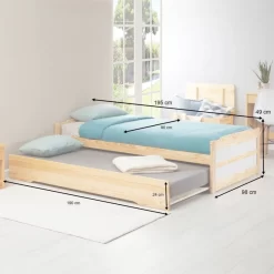 Lit Gigogne LORENA 90x190 Cm -Meubles Pour Enfants 33319189df5c4d018db8d9ac66d907f5