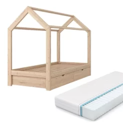 Lit Cabane Wiki 200cm, Matelas & Tiroir