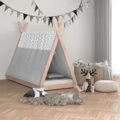 Lit Cabane Tipi 200x90cm Nature & Toile -Meubles Pour Enfants 3fb32a117bbc45969085b5bc71808be1