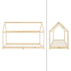 Lit D'enfant Avec Toit 90x200 Cm Nature -Meubles Pour Enfants 41e57468d3614a3e88f590d1d3a99dc6