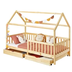 Lit Cabane NUNA 90x200 Cm -Meubles Pour Enfants 4380de6b84af41b4b9ac551b2892e71d