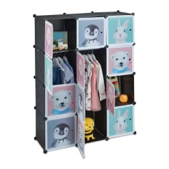 Armoire Enfant Modulable 8 Cubes Noir -Meubles Pour Enfants 44937126b5754d44a4225b49bcea04fe