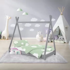 Lit D'enfant Tipi 70x140 Cm Blanc -Meubles Pour Enfants 4755a61c43604932a871ec5395c20c82