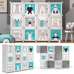 Armoire Andy Gris Modulable Grande -Meubles Pour Enfants 49e678d5879140808a895cb6d6602130