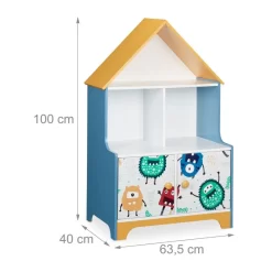 Étagère à 5 Compartiments Motif Monstres -Meubles Pour Enfants 5375807588a14cec8f6fc9ade1e40f17