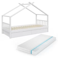 Lit Cabane Design Avec Matelas & Tiroir
