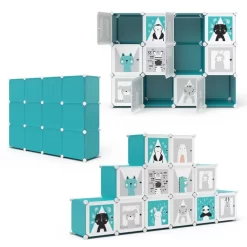 Armoire Andy Bleu Modulable Grande -Meubles Pour Enfants 5abc0799004c4889accbf10efa97d58b