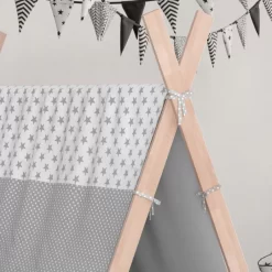 Lit Cabane Tipi 200x90cm Nature & Toile -Meubles Pour Enfants 5f50e5aed1c5417d82d0989ea0d80abe