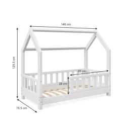 Lit Cabane Wiki 70x140cm Blanc -Meubles Pour Enfants 60af4b9605fc4384931e6e65d723d52b