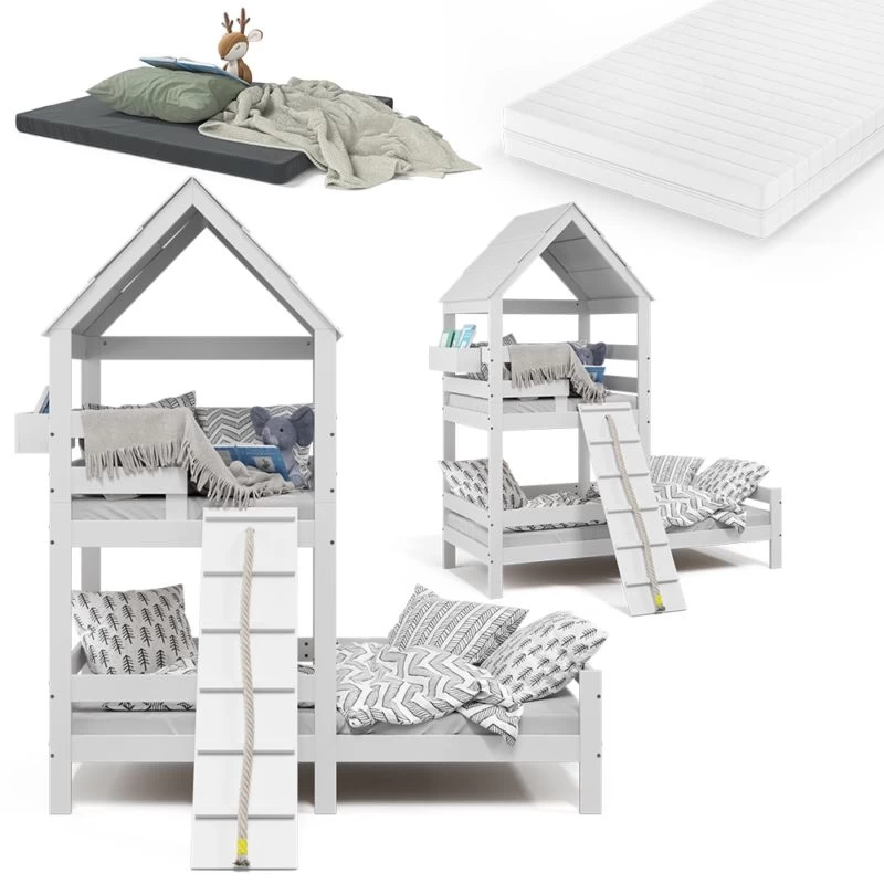 Lit Aire De Jeux Teddy Blanc, 2 Matelas 6 Lit Aire De Jeux Teddy Blanc, 2 Matelas – Image 6