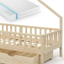 Lit Cabane Noemi 200cm, Matelas & Tiroir -Meubles Pour Enfants 6d1972d454554f79a65b303578d29384