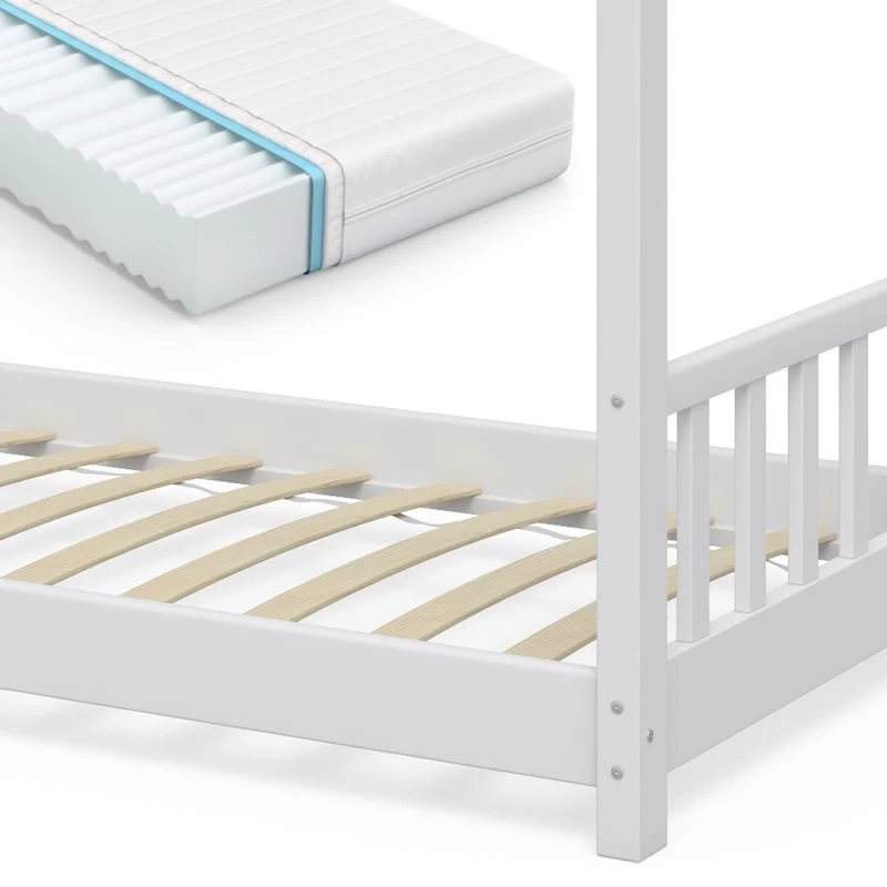 Lit Cabane Design Blanc Avec Matelas 5 Lit Cabane Design Blanc Avec Matelas – Image 5