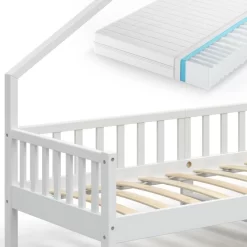 Lit Cabane Noemi 200 Cm Blanc & Matelas -Meubles Pour Enfants 7691ea1ed31243dd8bf84e4a8f11ecbc