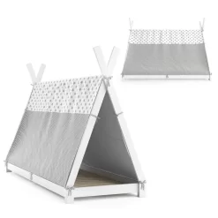 Lit Cabane Tipi 200x90cm Nature & Toile -Meubles Pour Enfants 7bbb9595477c474688374236ecbba41b