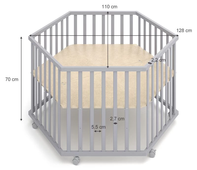 Parc Bébé Gris Avec Tour De Parc Inclus 6 Parc Bébé Gris Avec Tour De Parc Inclus – Image 6