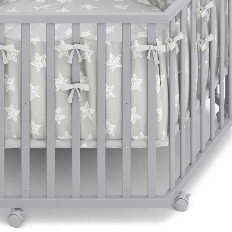 Parc Bébé Gris Avec Tour De Parc Inclus 4 Parc Bébé Gris Avec Tour De Parc Inclus – Image 4