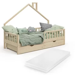 Lit Cabane Noemi 200cm, Matelas & Tiroir -Meubles Pour Enfants 8be8e2c1bec54f9bb5c4012b7ce215ce