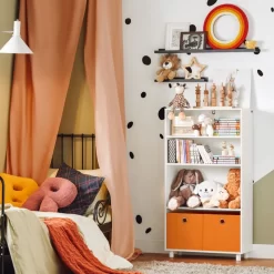 Bibliothèque Enfant Avec Paniers KMB68-W 12 Bibliothèque Enfant Avec Paniers KMB68-W -Meubles Pour Enfants 8cbdded8205e41fa97f8413d80c13e6f