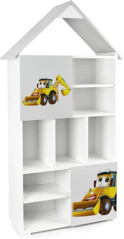 GRAND CHALET Blanc Et Grise Excavateur