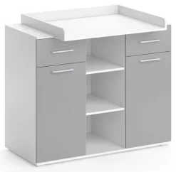 Commode à Langer Leonie Blanc/gris