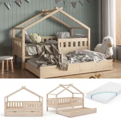 Lit Enfant Design 160cm Nature, Matelas -Meubles Pour Enfants 99fa6ed34367498b9ba5ce25bd97cf71