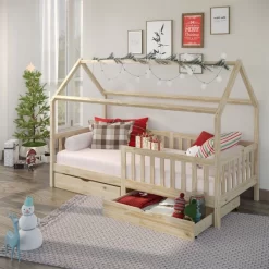 Lit Cabane NUNA 90x200 Cm -Meubles Pour Enfants 9a5d4bfe95b6461ab9218b6bdce2e7f2