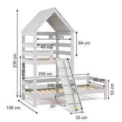 Lit Blanc Avec Aire De Jeux Teddy -Meubles Pour Enfants 9e5bb672eb37451eaaa414db778ce614 1