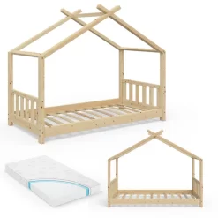 Lit Cabane Design 80x160cm Avec Matelas -Meubles Pour Enfants 9f8aa161bbdd407bb5c596a1cd456a30