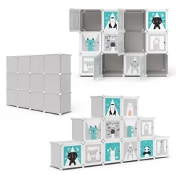 Armoire Andy Gris Modulable Grande -Meubles Pour Enfants a7f832c1aae94c97b0392a859a5b4113