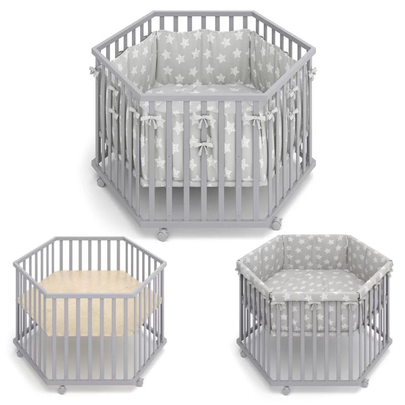 Parc Bébé Gris Avec Tour De Parc Inclus 5 Parc Bébé Gris Avec Tour De Parc Inclus – Image 5