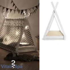 Lit Cabane Tipi 200x90cm Blanc & Matelas -Meubles Pour Enfants aa7e1df4bcc84432b70023b9bd700987